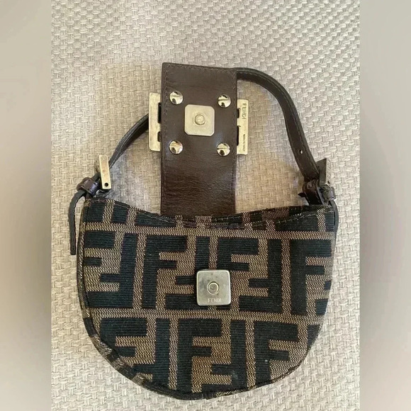 Authentic FENDI Zucca Canvas Micro Handbag - Picture 7 of 13